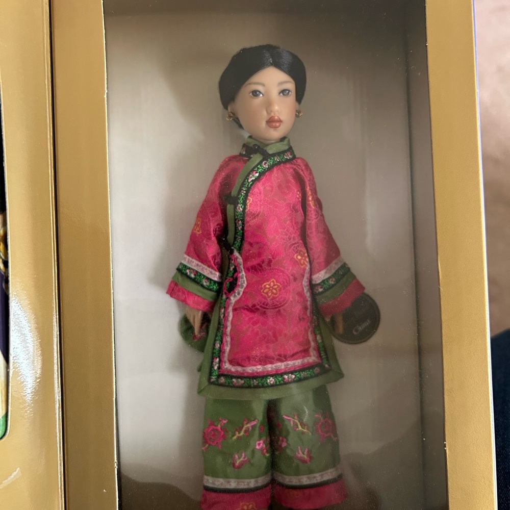 American Girl Doll in Vibrant Pink and Green Ensemble